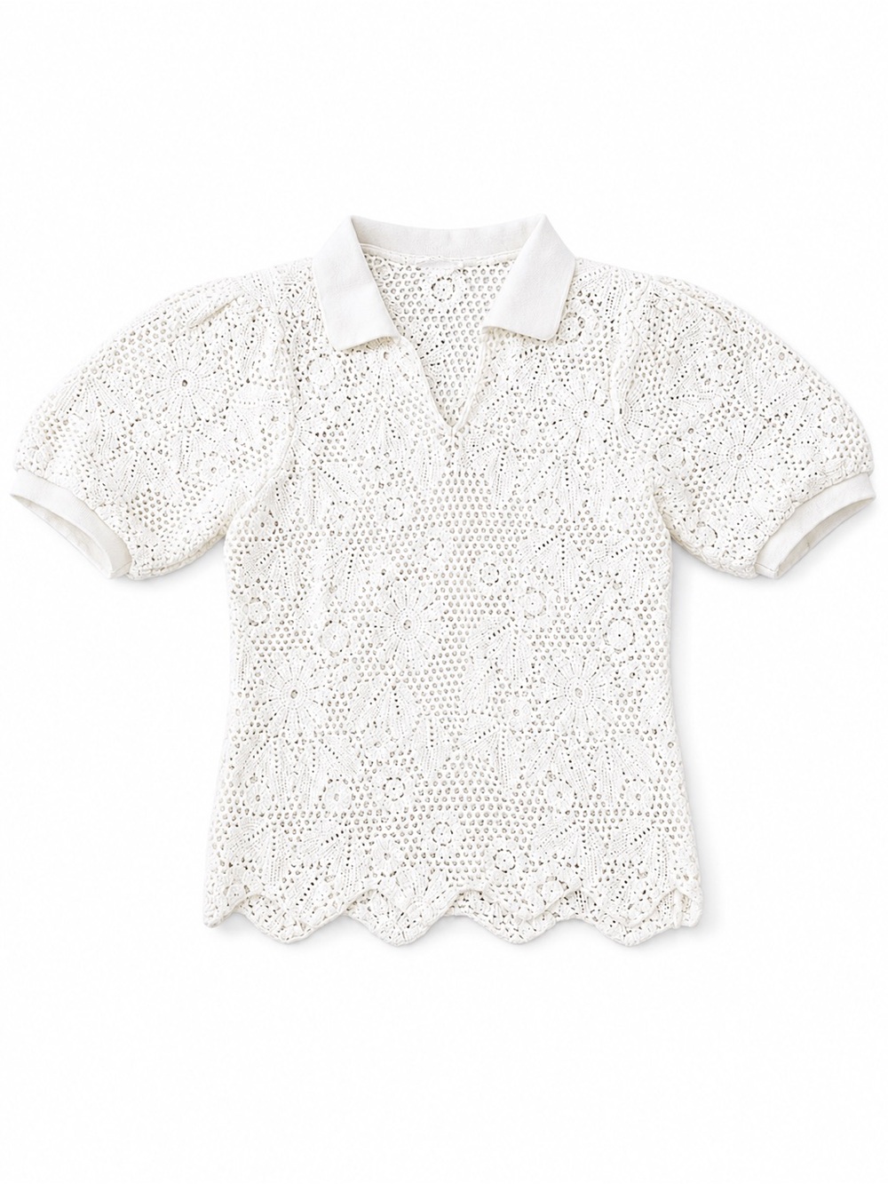 Raisonnel by Anthropologie Crochet Polo Medium